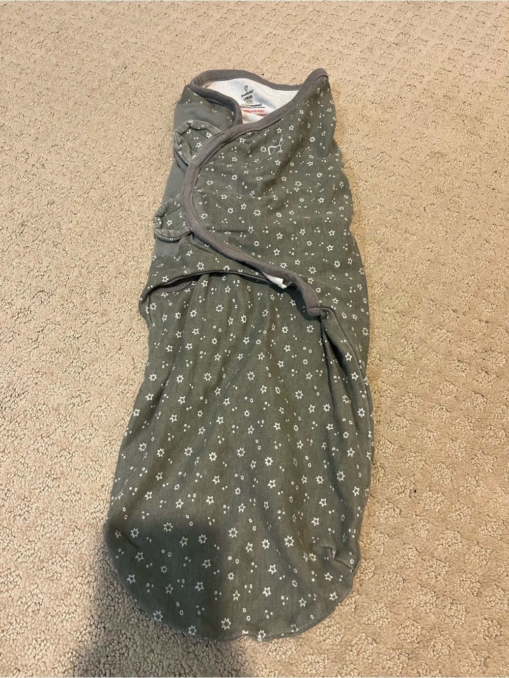 SwaddleMe Olive Green Star Print Sleep Sack